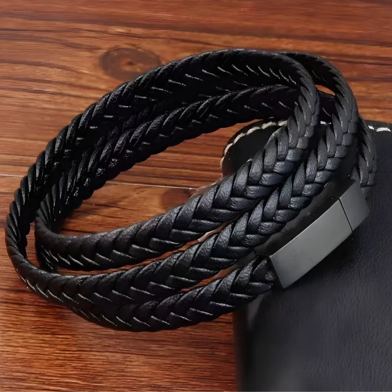 démo bracelet cuir multitour