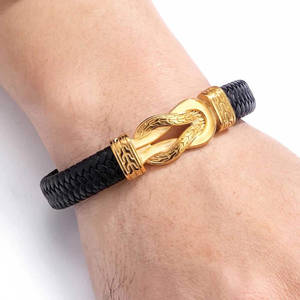 démo bracelet cuir nœud viking