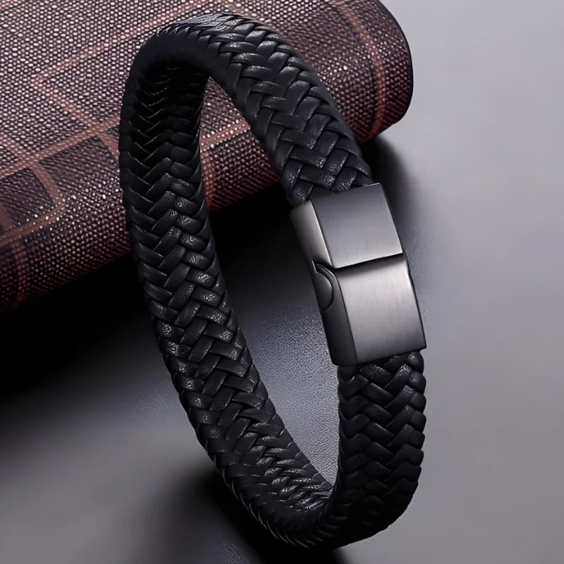démo bracelet cuir tressé pour homme 
