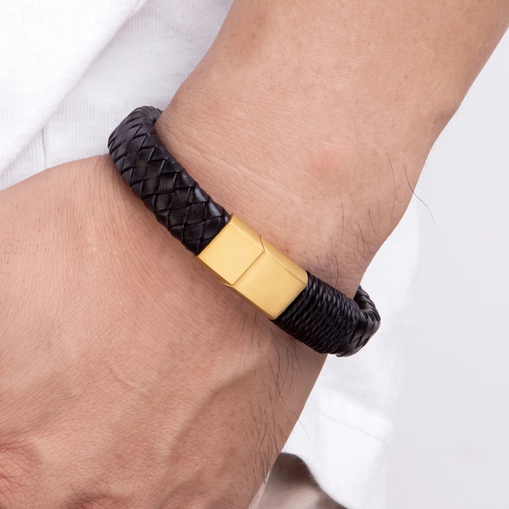 démo bracelet cuir tressé et enroulé
