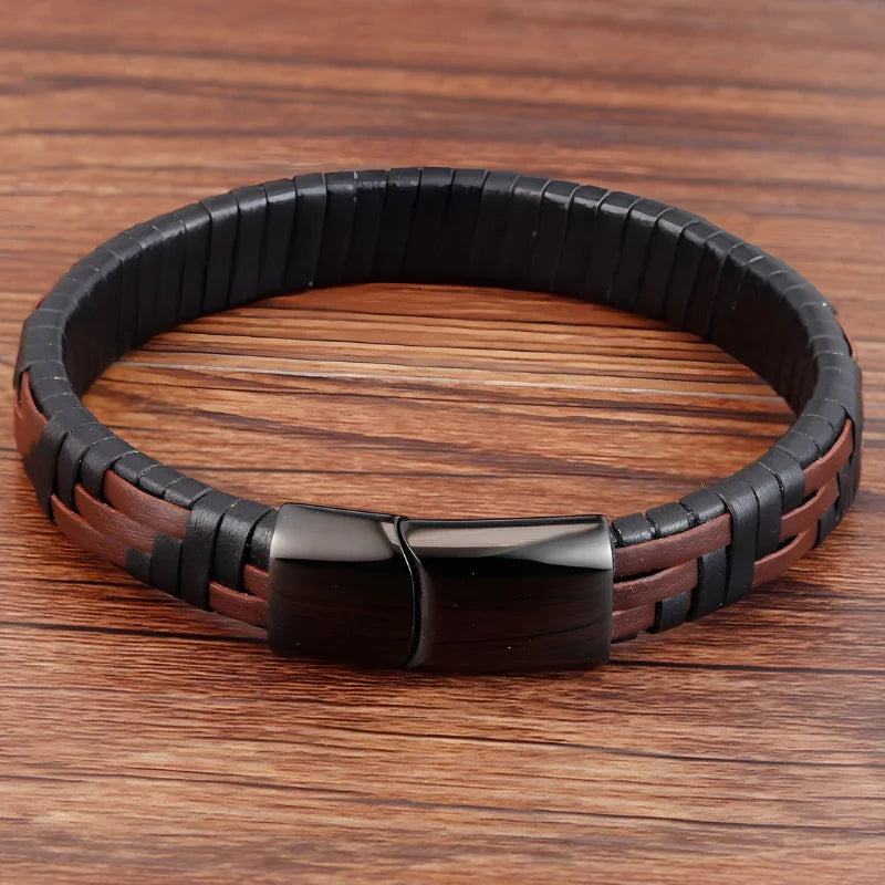 démo bracelet tressé en cuir