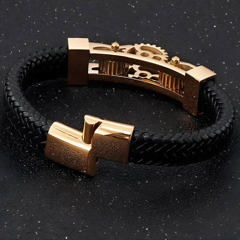 fermeture bracelet cuir engrenage
