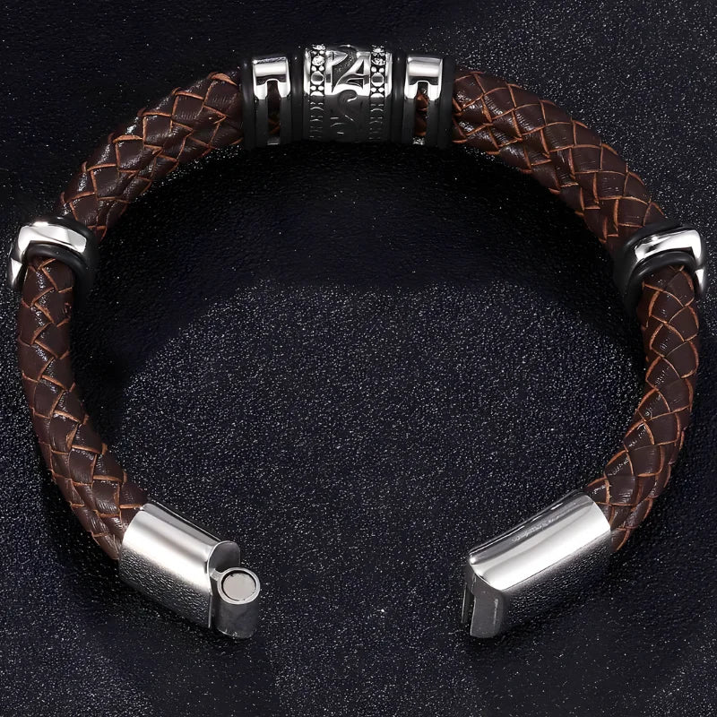 fermoir bracelet acier cuir