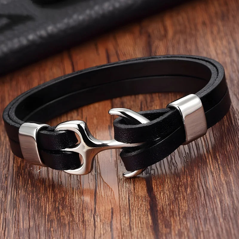 produit bracelet ancre cuir Image