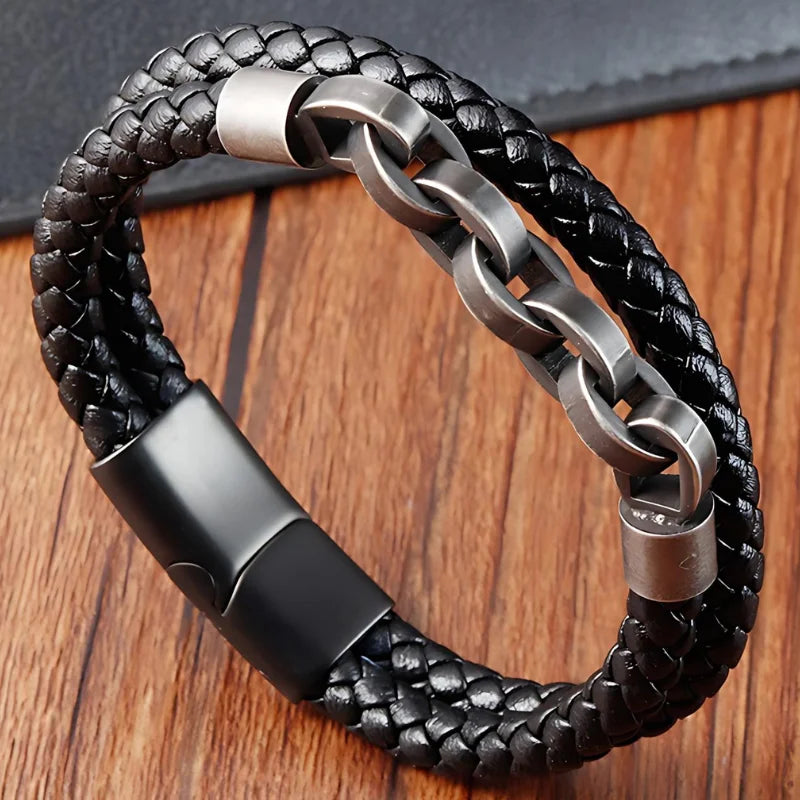 produit bracelet chaîne cuir Image
