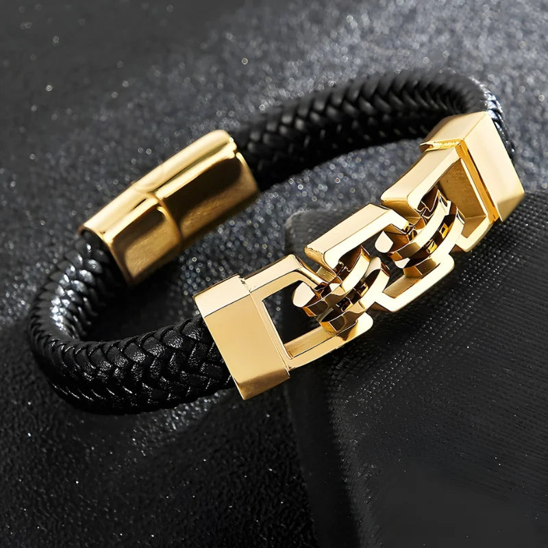 produit bracelet cuir acier Image