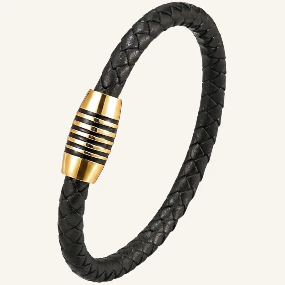 produit bracelet en cuir homme acier Image