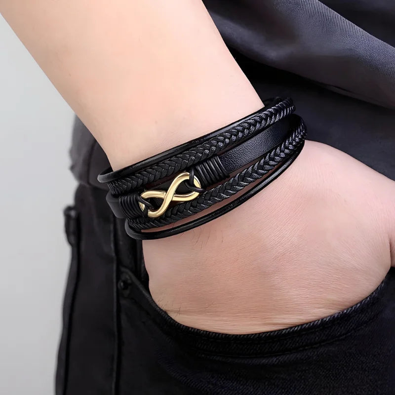 produit bracelet homme cuir infini Image
